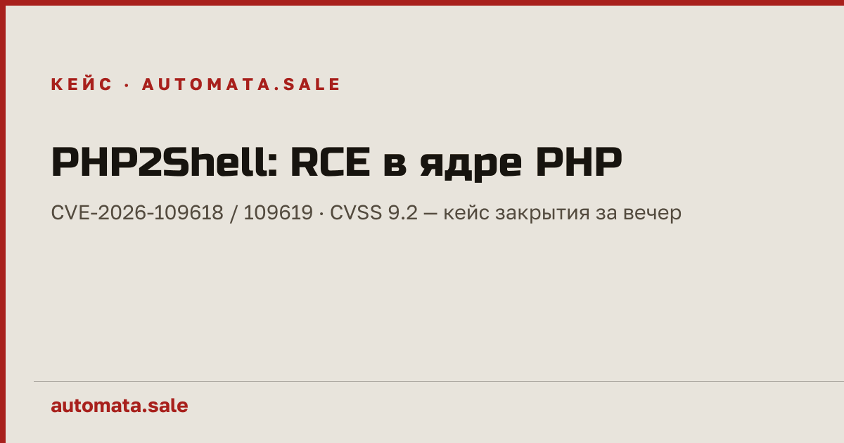 PHP2Shell: как за один вечер закрыть критическую уязвимость PHP на всех серверах