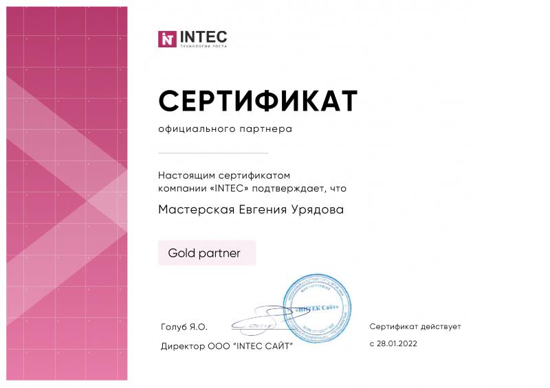 Официальный ЗОЛОТОЙ партнёр INTEC